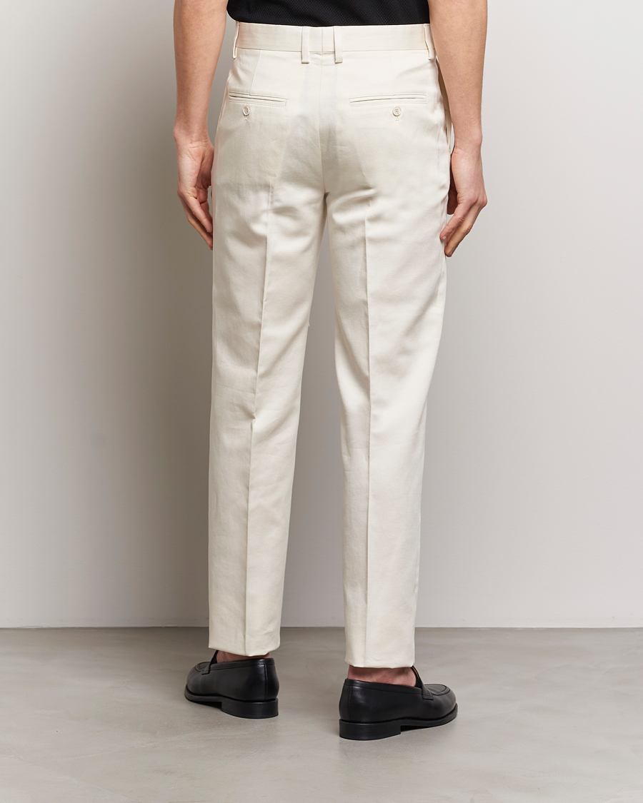 Heren | Broeken | Filippa K | Straight Linen Trousers Bone White