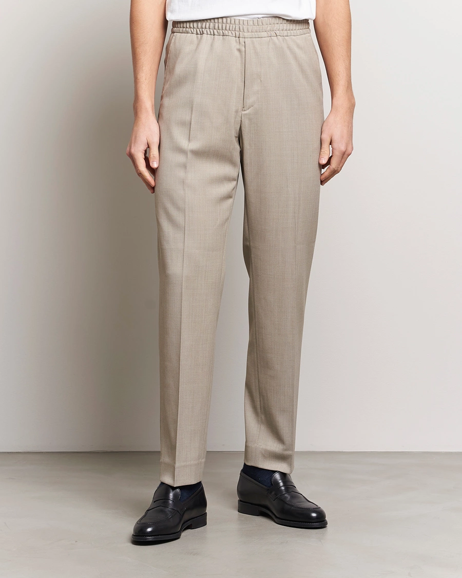 Heren | Broeken | Filippa K | Relaxed Terry Wool Trousers Beige