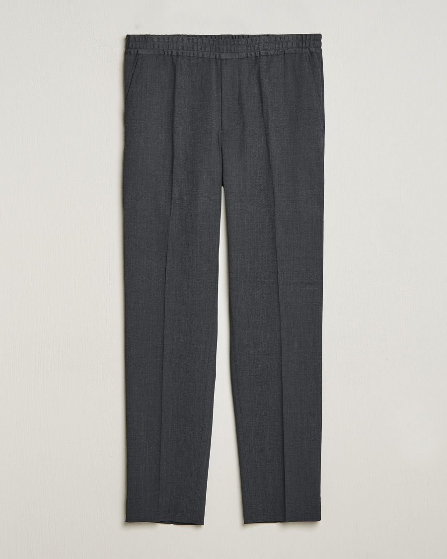 Heren | Broeken | Filippa K | Relaxed Terry Wool Trousers Dark Grey Melange