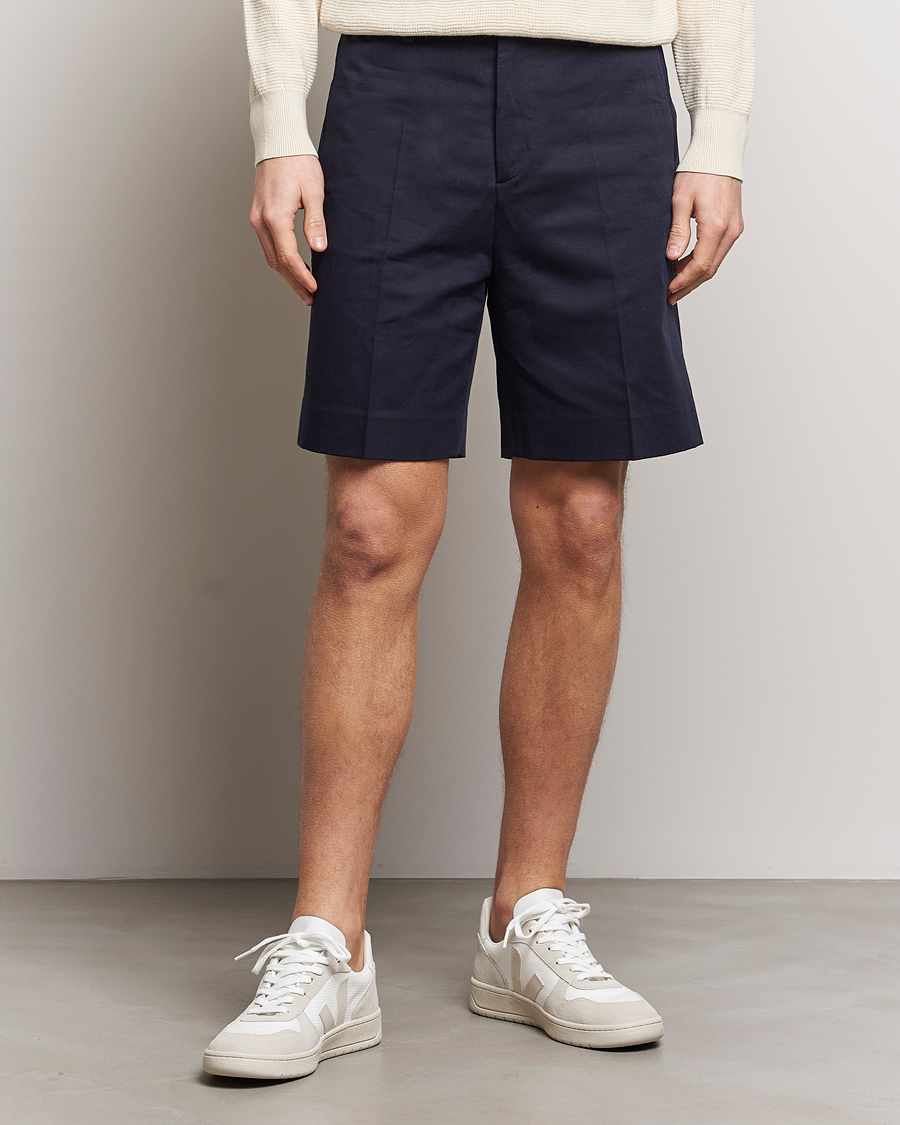 Heren | Afdelingen | Filippa K | Cotton/Linen Shorts Navy