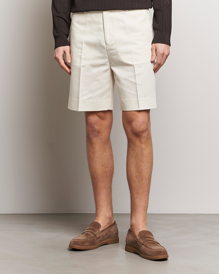 Heren |  | Filippa K | Cotton/Linen Shorts Bone White