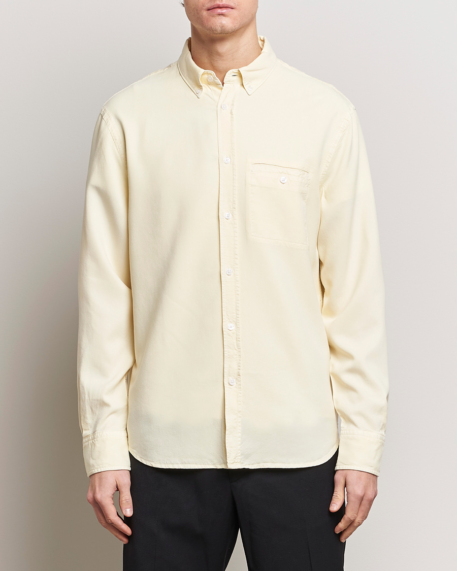 Heren | Casual | Filippa K | Zachary Lyocell Shirt Soft Yellow