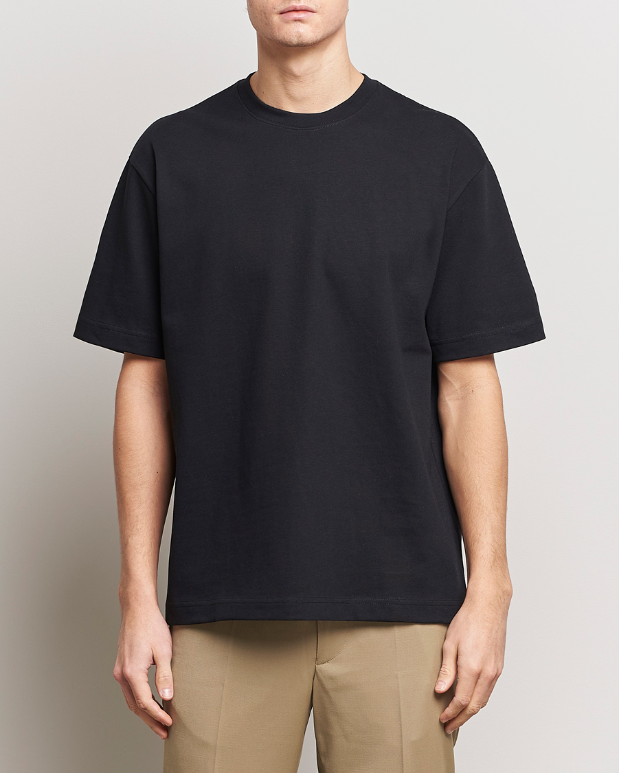Heren | T-shirts | Filippa K | Heavy Cotton Crew Neck T-Shirt Black