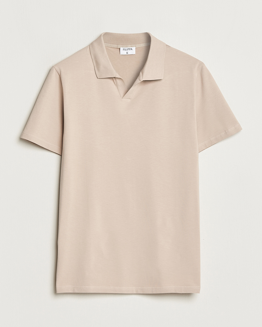 Heren | Polo's | Filippa K | Soft Lycra Polo T-Shirt Light Taupe