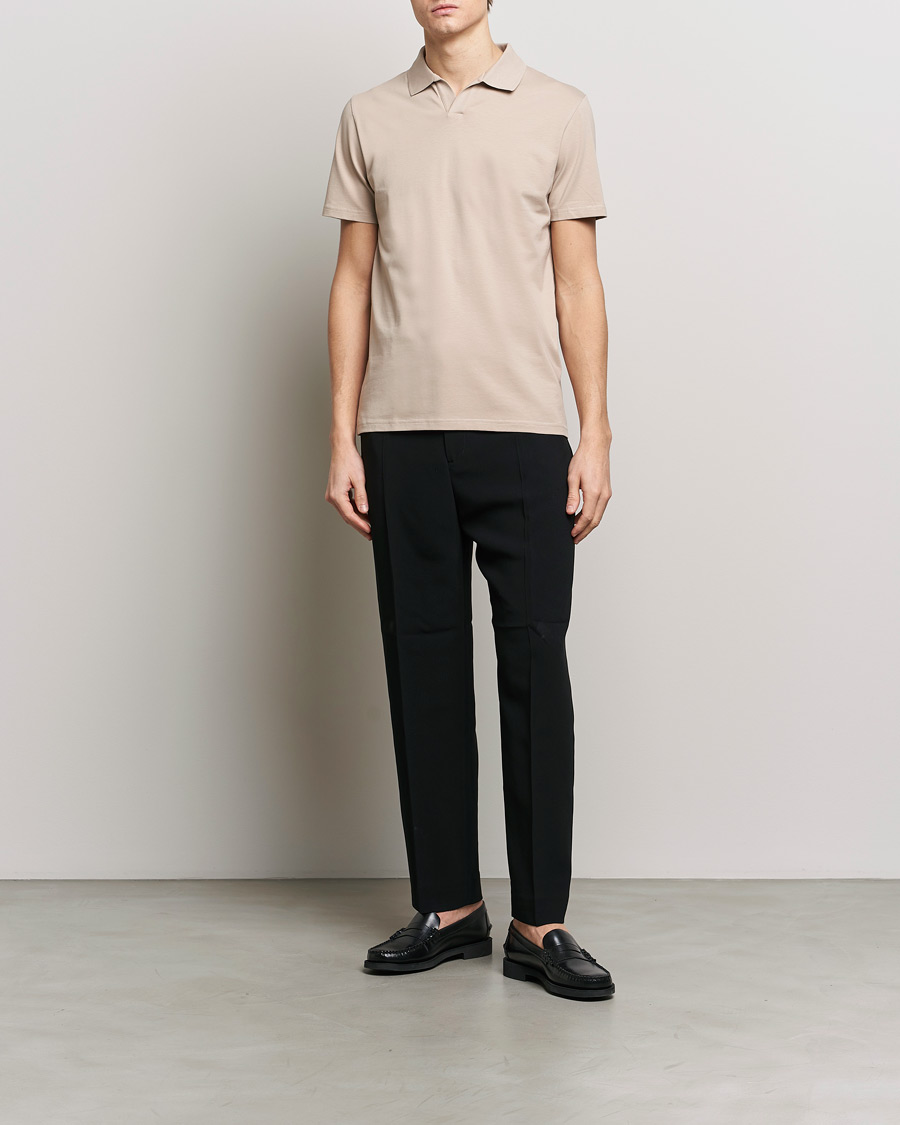 Heren | Polo's | Filippa K | Soft Lycra Polo T-Shirt Light Taupe