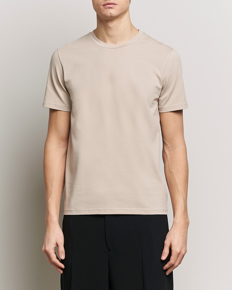 Heren | Filippa K | Filippa K | Soft Lycra T-Shirt Light Taupe