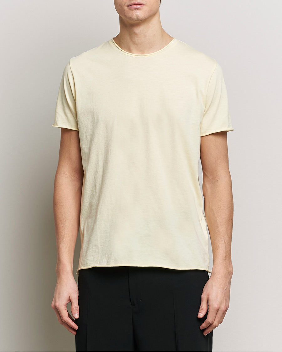 Heren | T-shirts | Filippa K | Roll Neck Crew Neck T-Shirt Soft Yellow