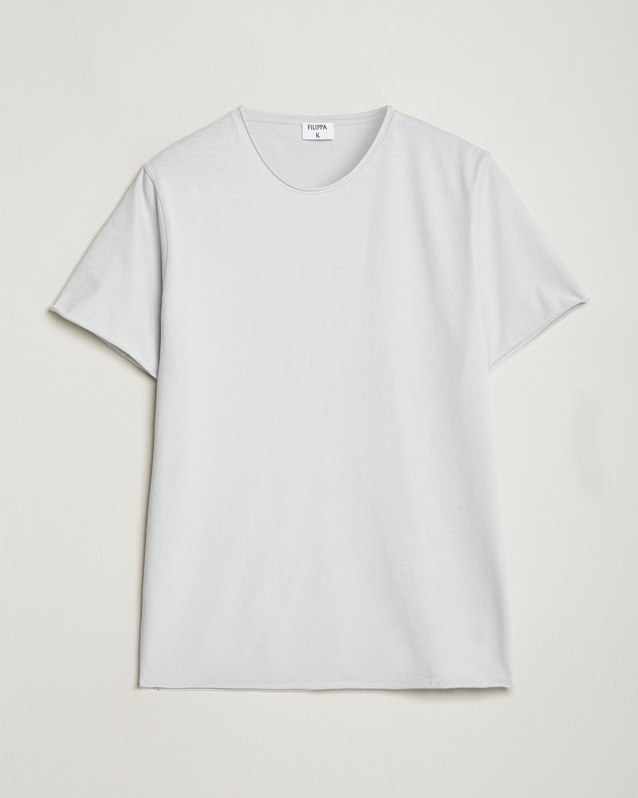 Heren | T-shirts | Filippa K | Roll Neck Crew Neck T-Shirt Light Grey
