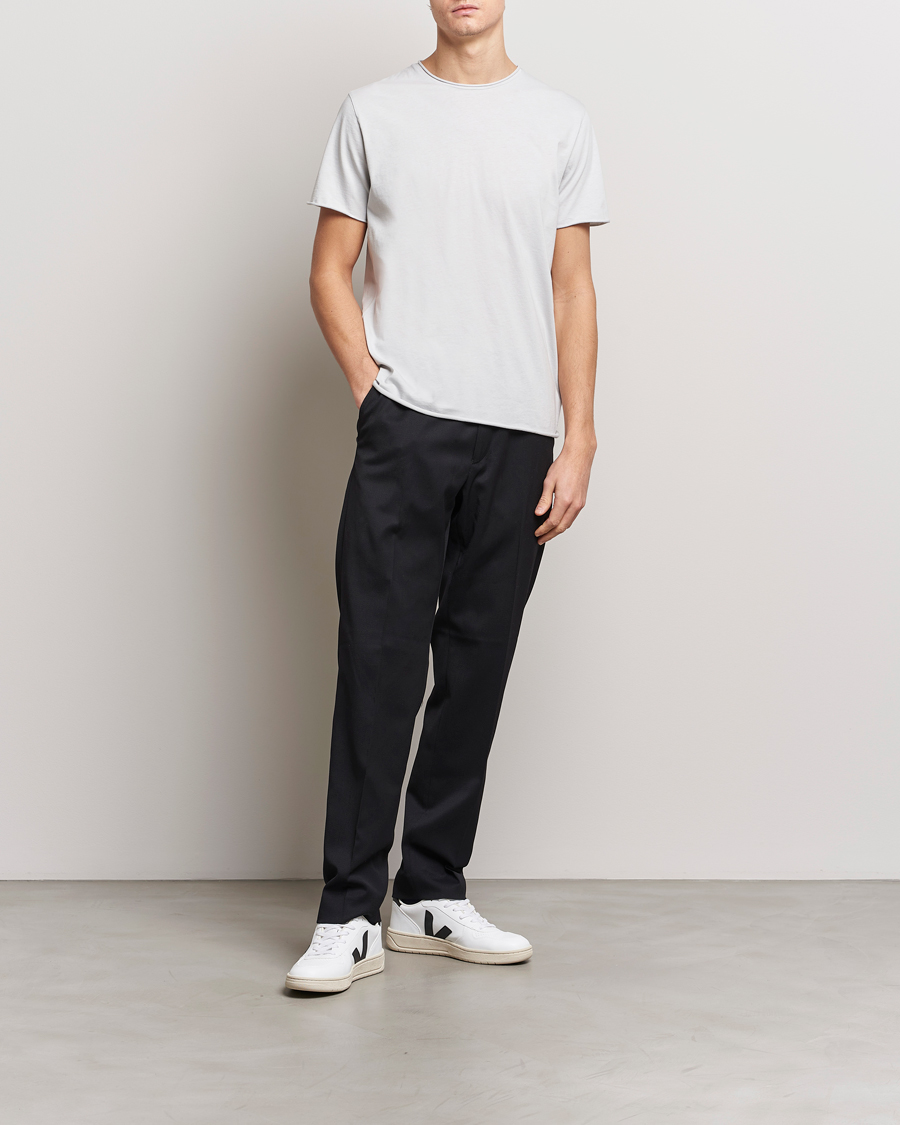 Heren | T-shirts | Filippa K | Roll Neck Crew Neck T-Shirt Light Grey