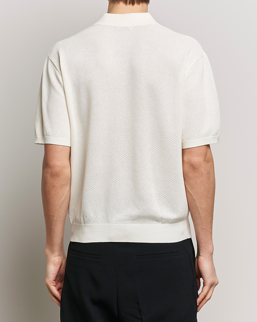 Heren | Polo's | Filippa K | Mesh Knitted Polo Chalk White