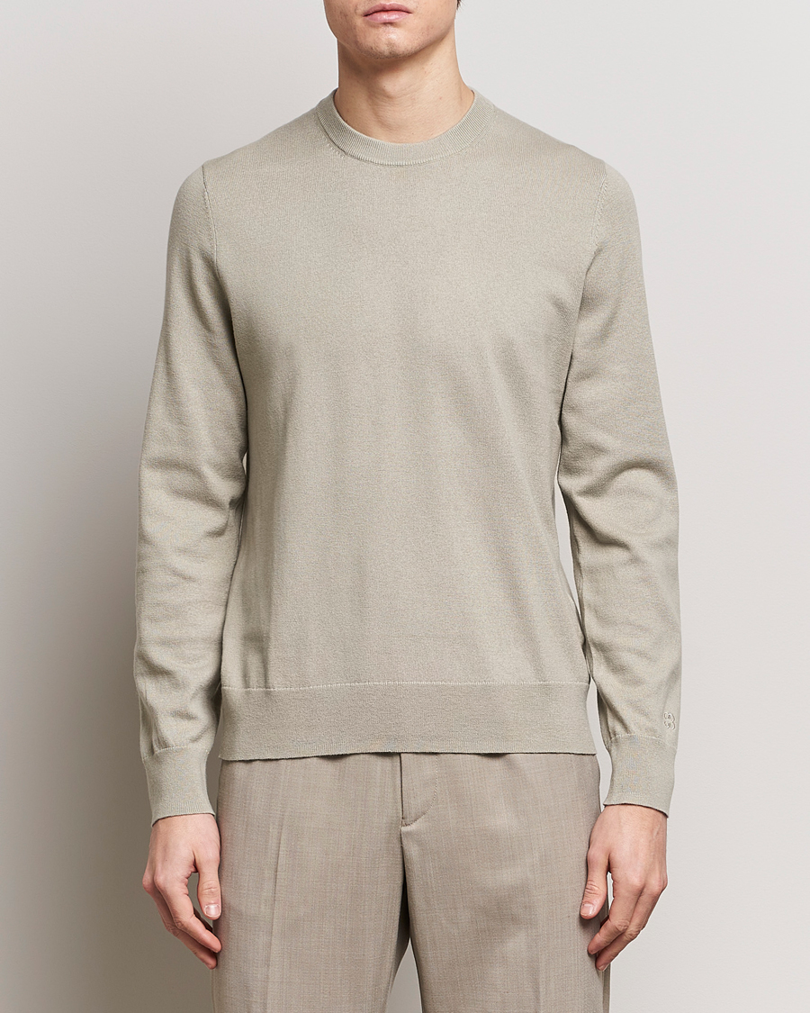 Heren | Gebreide truien | Filippa K | Cotton Merino Sweater Light Sage