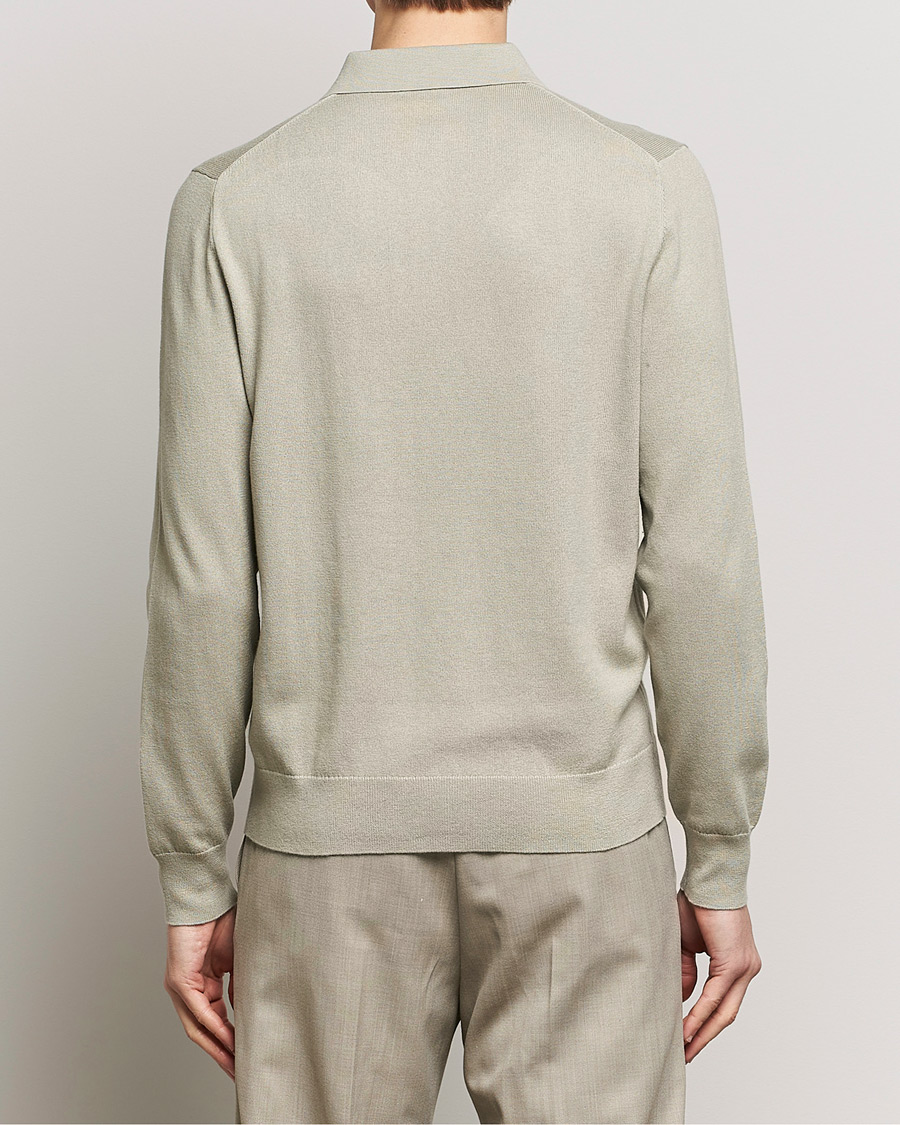 Heren | Truien | Filippa K | Knitted Polo Shirt Light Sage