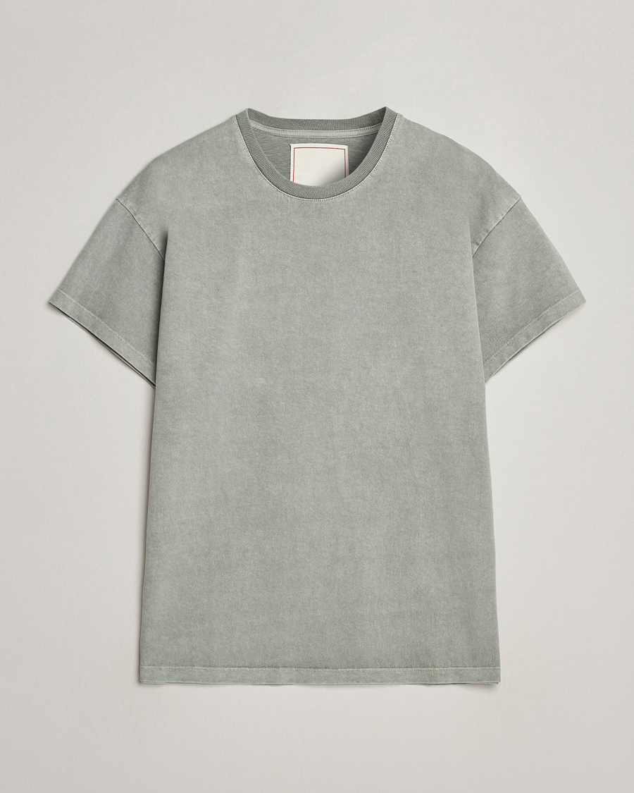Heren | T-shirts | Jeanerica | Marcel Heavy Crew Neck T-Shirt Washed Olive Green