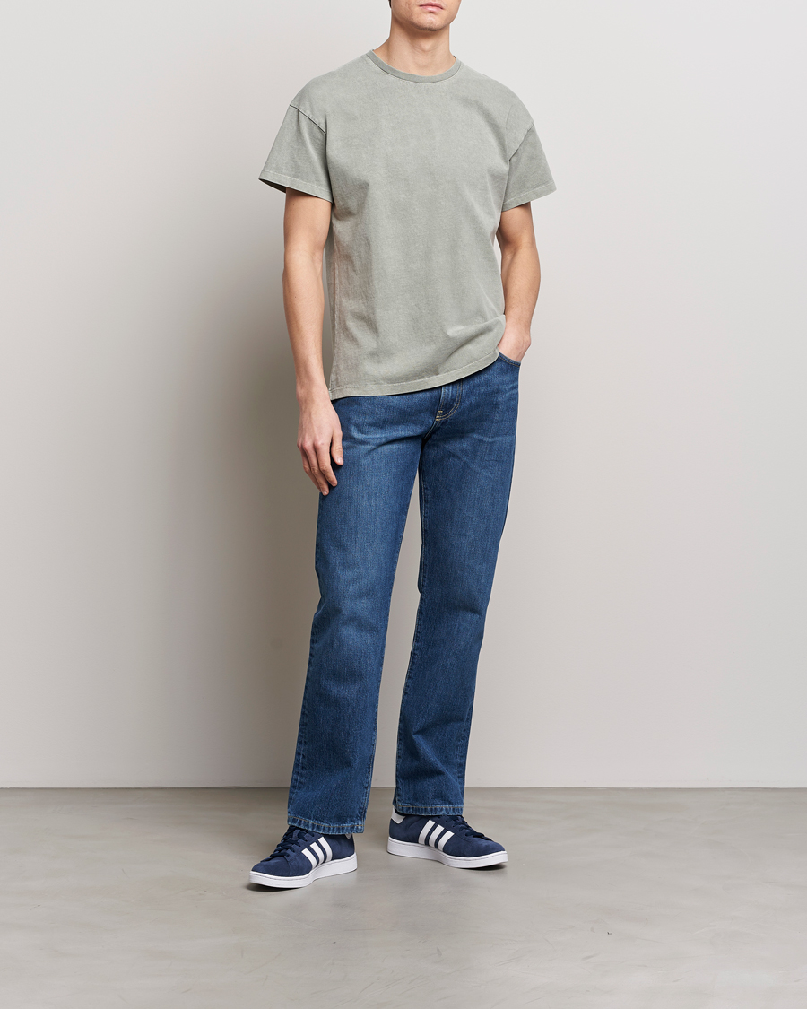 Heren | T-shirts | Jeanerica | Marcel Heavy Crew Neck T-Shirt Washed Olive Green
