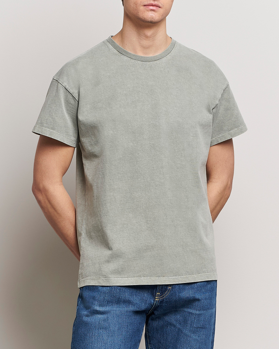 Heren | T-shirts met korte mouwen | Jeanerica | Marcel Heavy Crew Neck T-Shirt Washed Olive Green
