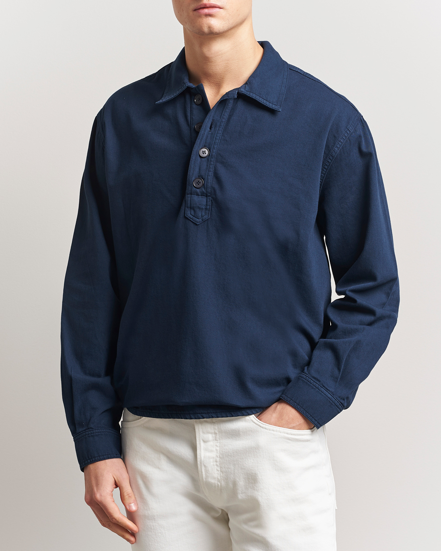Heren | Overhemden | Jeanerica | Lala Popover Shirt Dark Navy