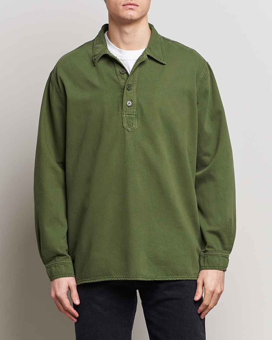 Heren | Overhemden | Jeanerica | Lala Popover Shirt Green