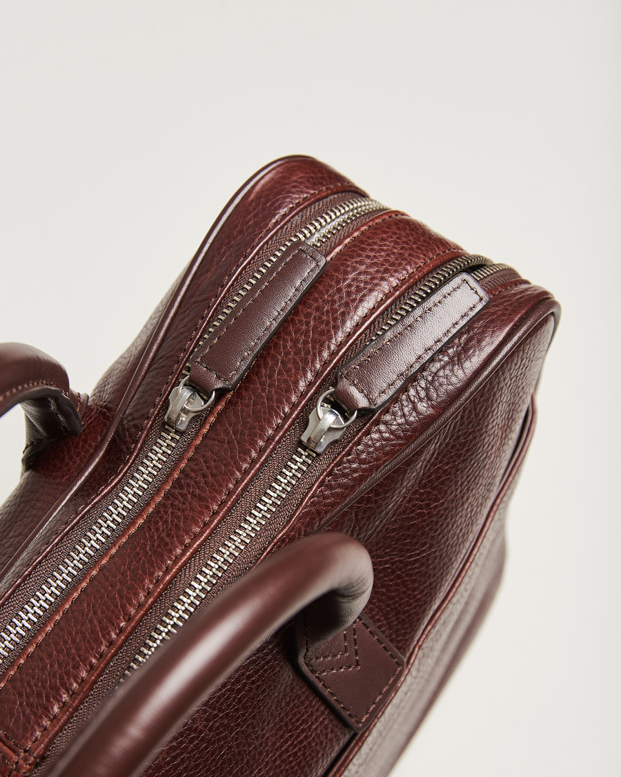 Heren | Tassen | Loake 1880 | Westminster Grain Leather Briefcase Dark Brown