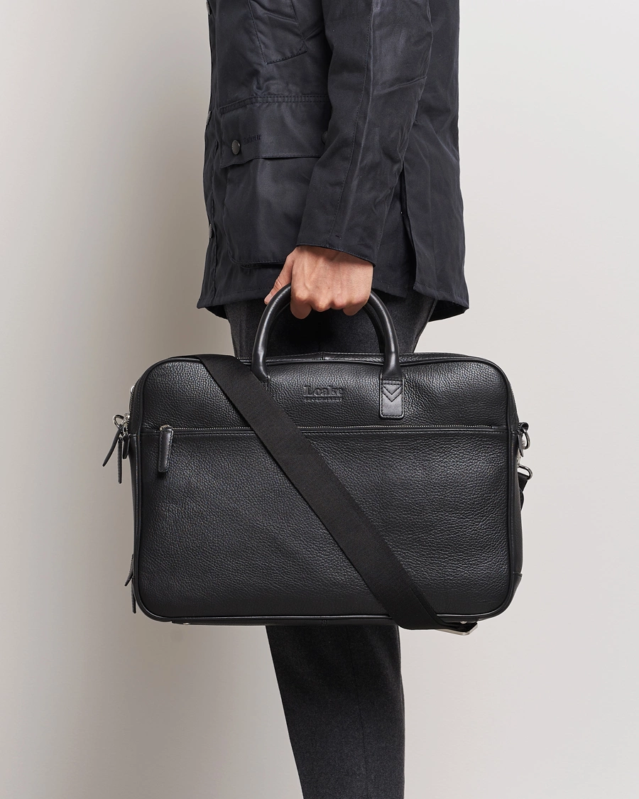 Heren | Accessoires | Loake 1880 | Westminster Grain Leather Briefcase Black
