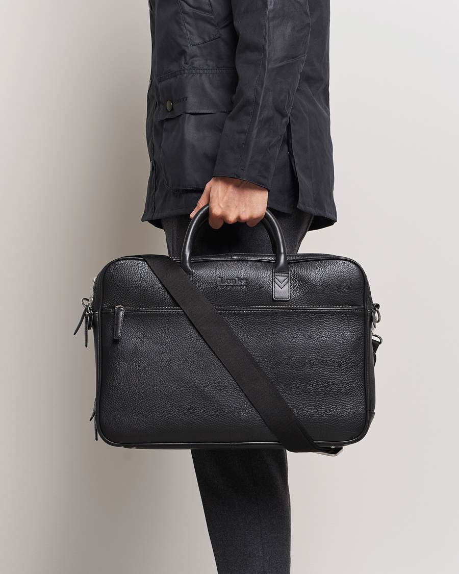 Heren | Accessoires | Loake 1880 | Westminster Grain Leather Briefcase Black