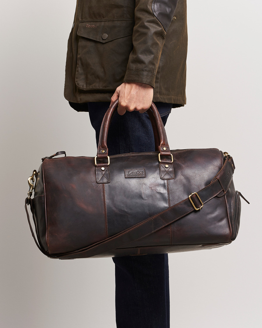 Heren | Afdelingen | Loake 1880 | Devon Leather Travel Bag Dark Brown