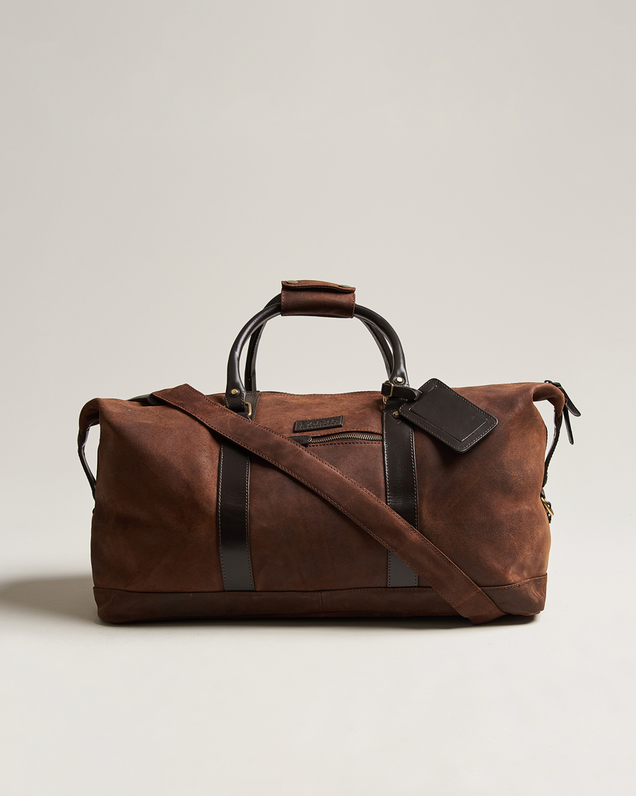Heren | Loake 1880 Cornwall Brushed Suede Travel Bag Brown | Loake 1880 | Cornwall Brushed Suede Travel Bag Brown