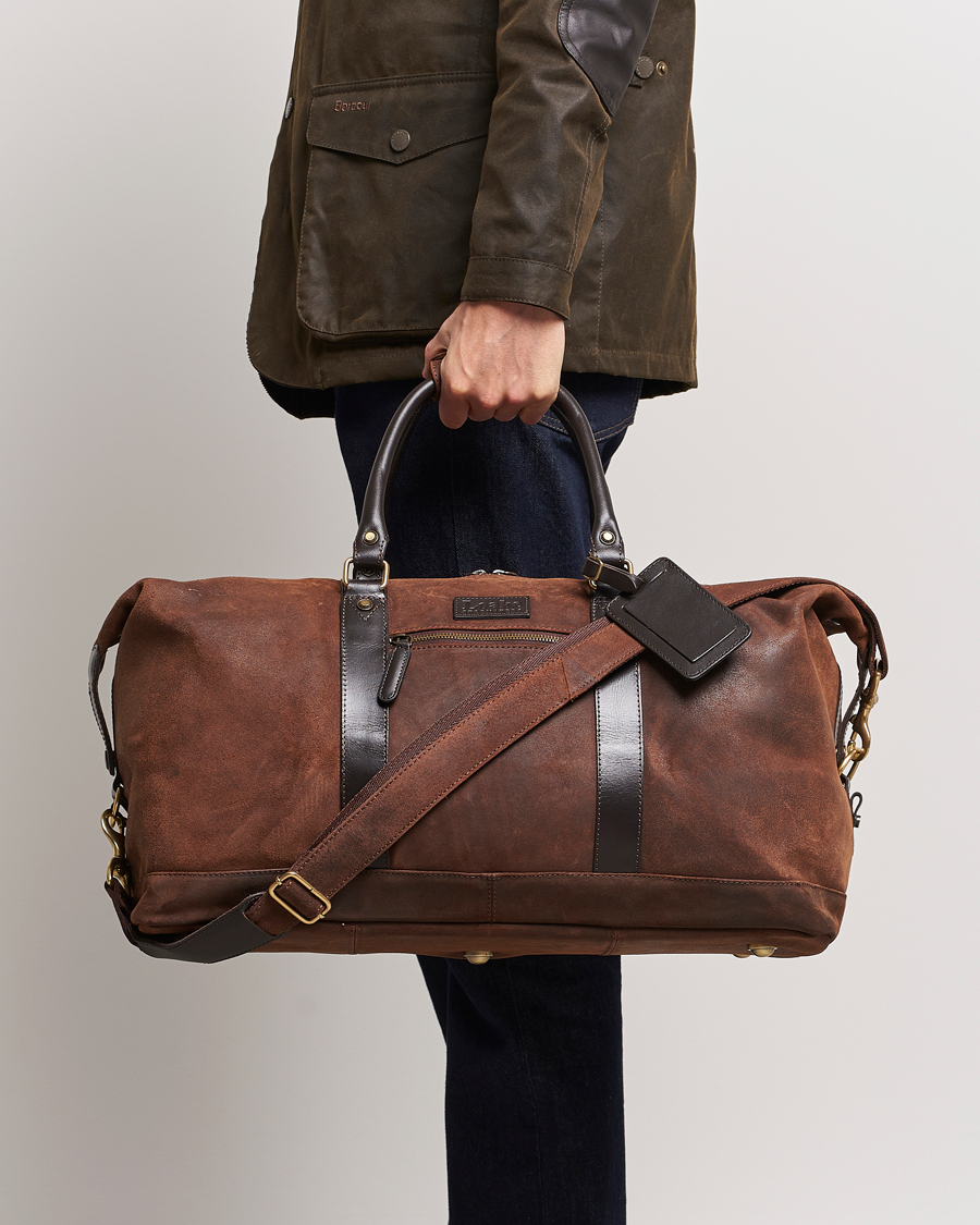 Men |  | Loake 1880 | Cornwall Brushed Suede Travel Bag Brown