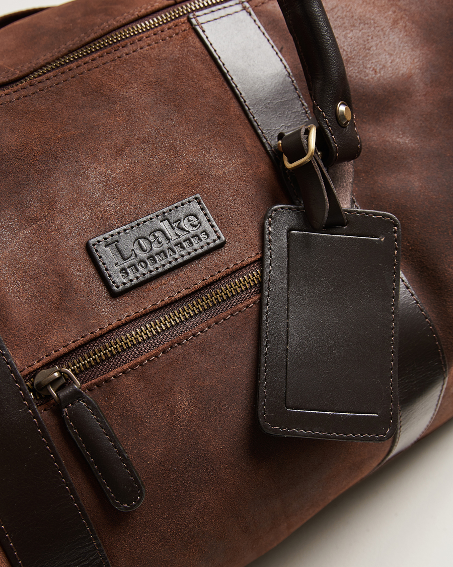 Heren | Loake 1880 Cornwall Brushed Suede Travel Bag Brown | Loake 1880 | Cornwall Brushed Suede Travel Bag Brown