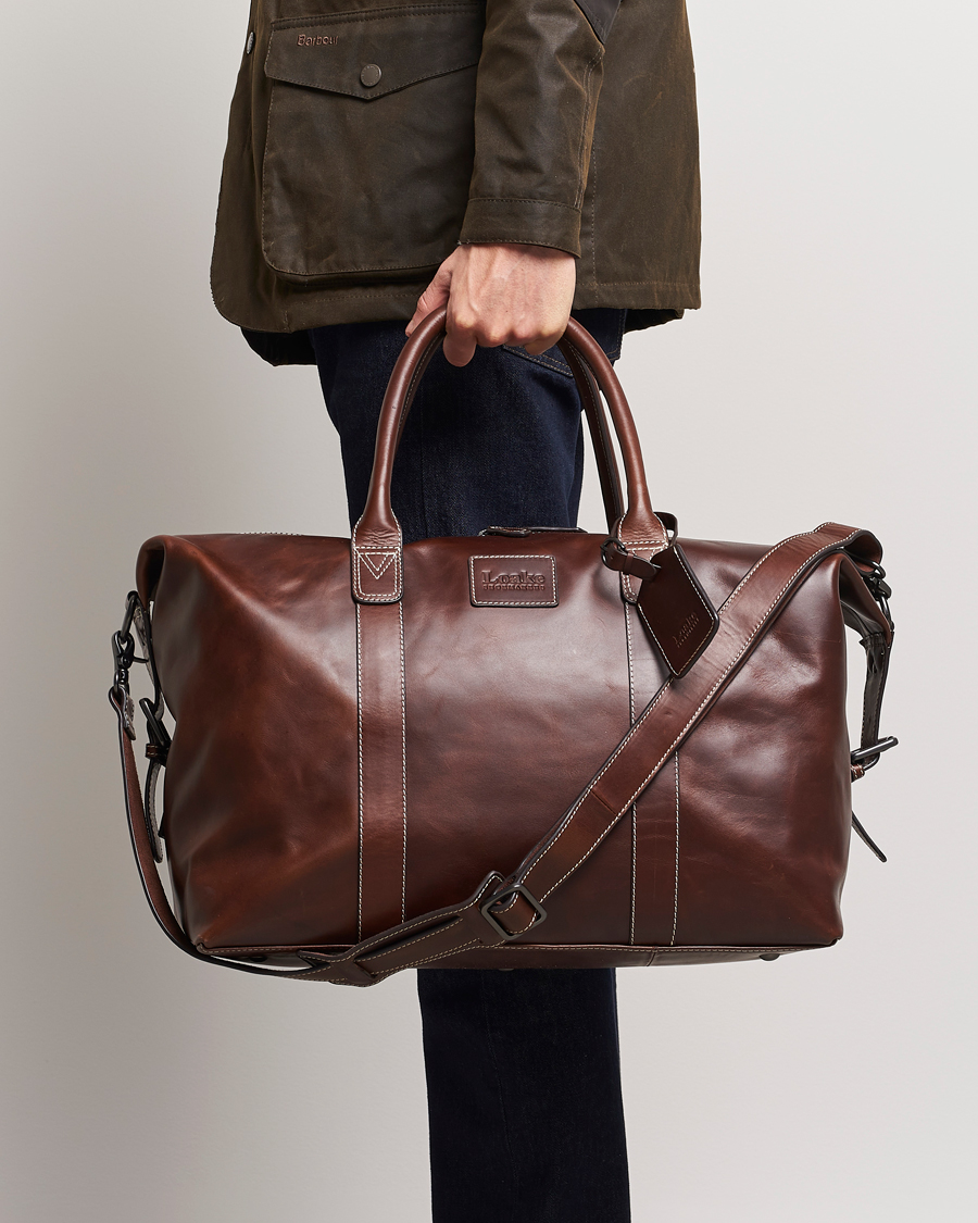 Heren | Tassen | Loake 1880 | Balmoral Veg Tanned Leather Overnight Bag Brown