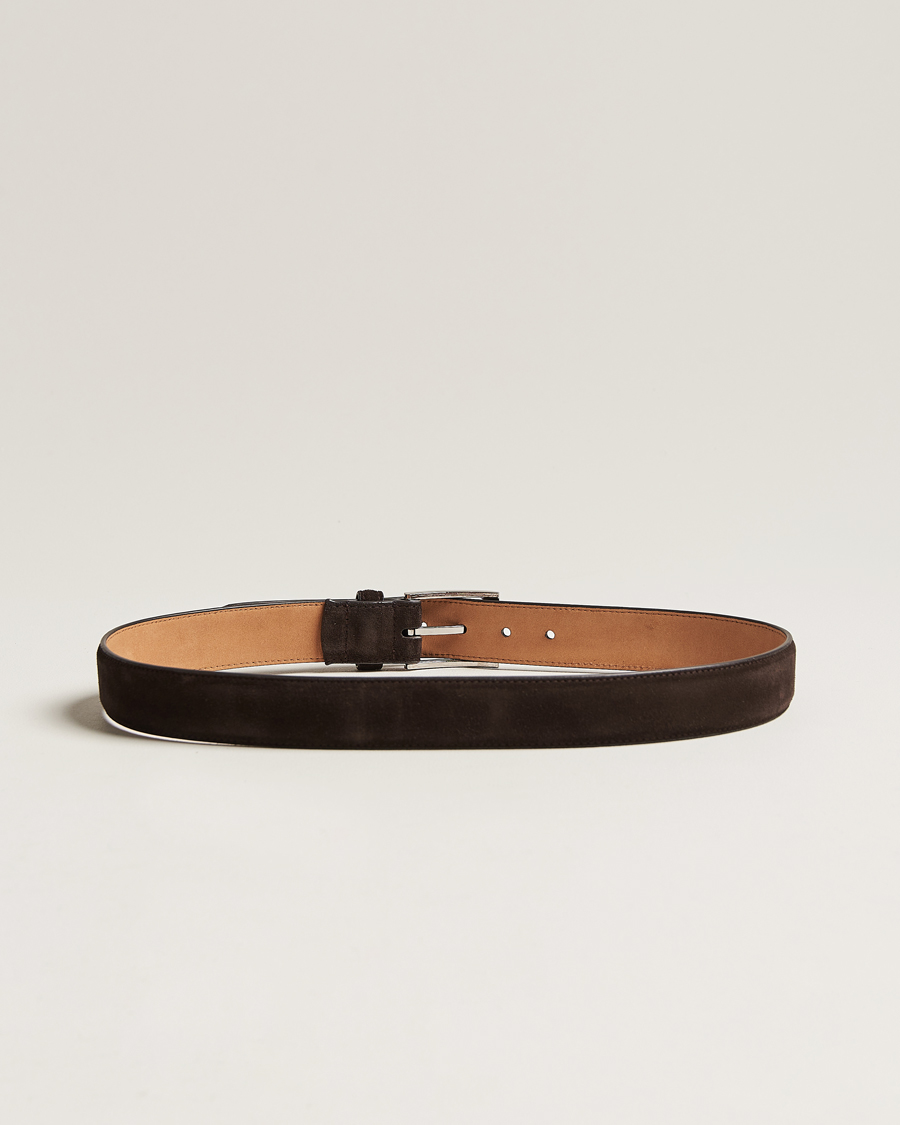 Heren | Riemen | Loake Shoemakers | William Suede Belt Dark Brown