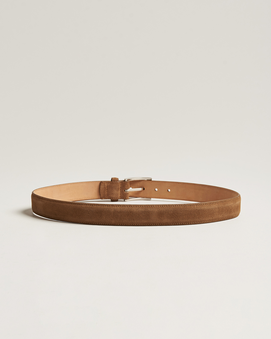 Heren | Leren riemen | Loake 1880 | William Suede Belt Tan