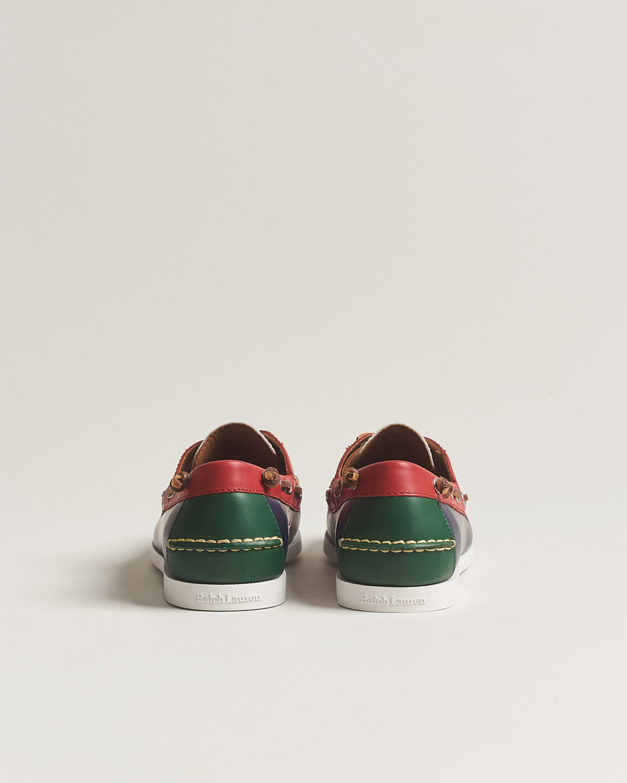 Heren | Polo Ralph Lauren Merton Leather Boat Shoe Red/White/Blue | Polo Ralph Lauren | Merton Leather Boat Shoe Red/White/Blue