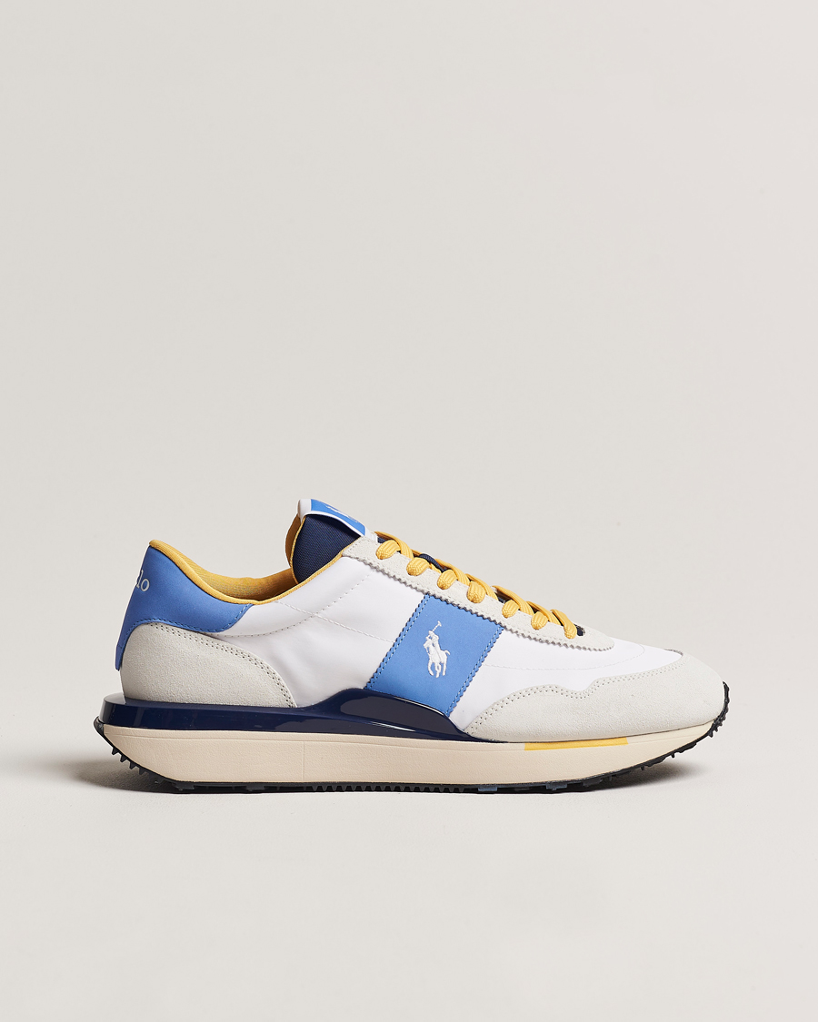 Heren | Polo Ralph Lauren Train 89 Running Sneaker White/Blue/Yellow | Polo Ralph Lauren | Train 89 Running Sneaker White/Blue/Yellow