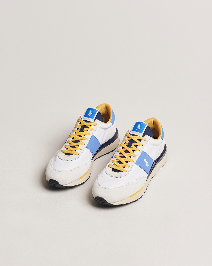 Heren | Polo Ralph Lauren Train 89 Running Sneaker White/Blue/Yellow | Polo Ralph Lauren | Train 89 Running Sneaker White/Blue/Yellow