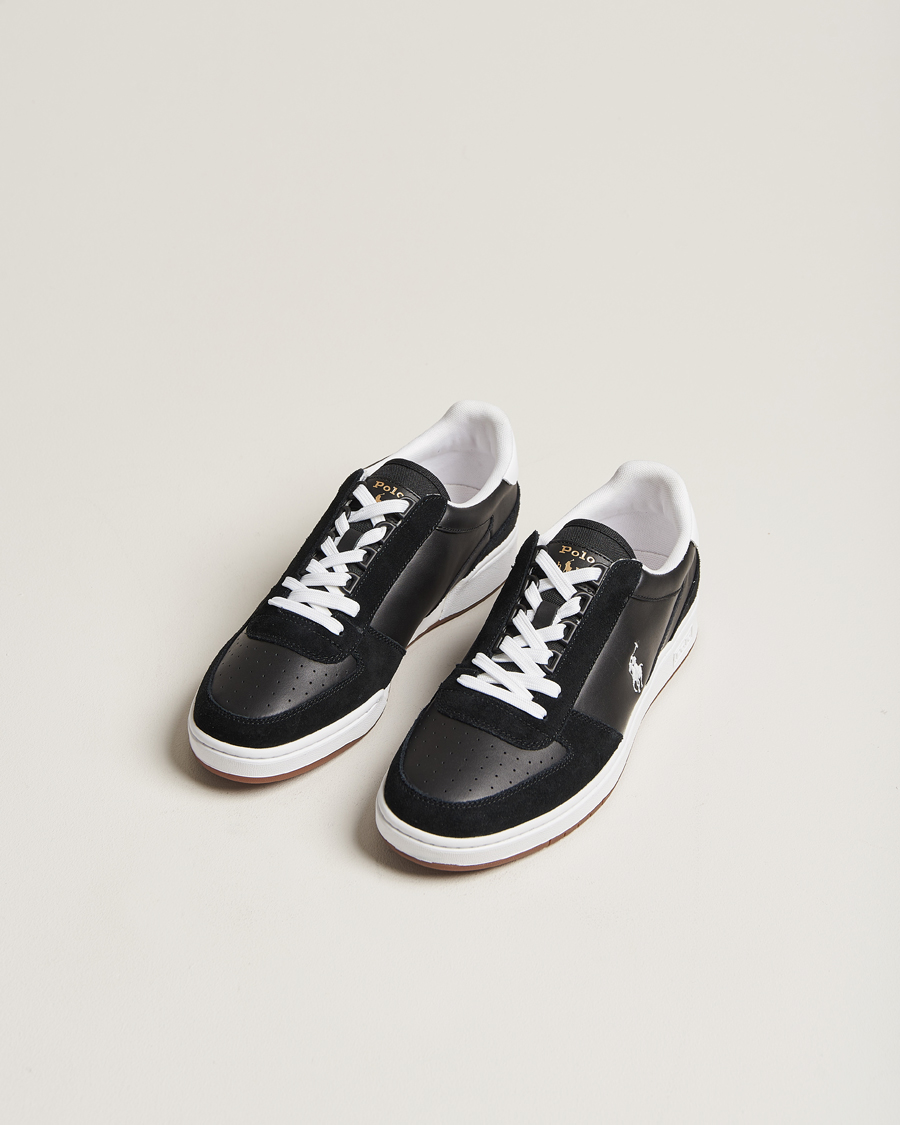 Men |  | Polo Ralph Lauren | CRT Leather/Suede Sneaker Black/White