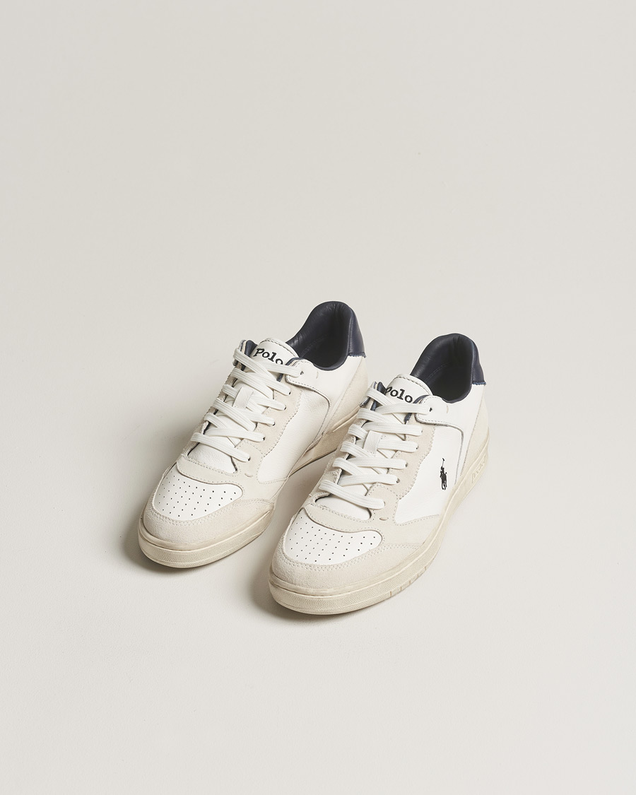 Heren | Witte sneakers | Polo Ralph Lauren | Court Luxury Leather/Suede Sneaker White