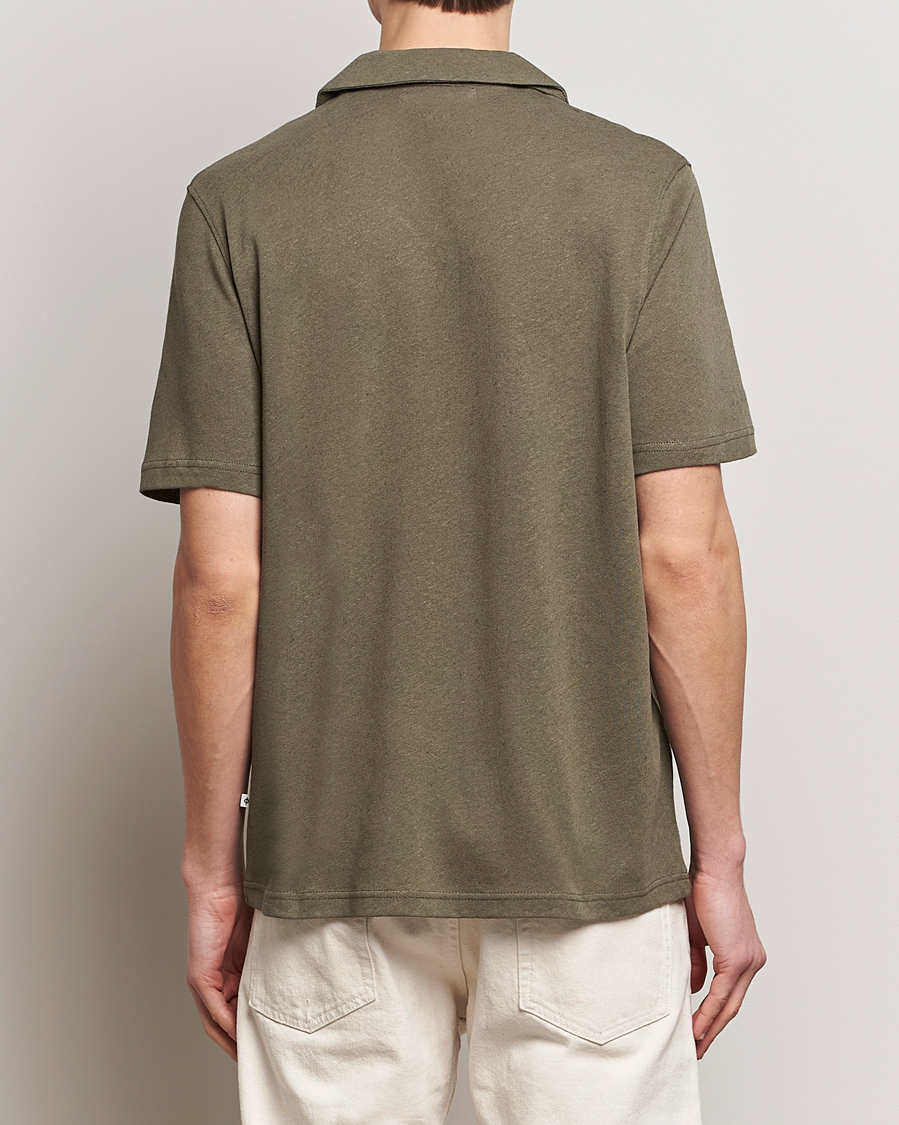 Heren | Overhemden | Samsøe Samsøe | Samartin Cotton/Linen Short Sleeve Shirt Dusty Olive