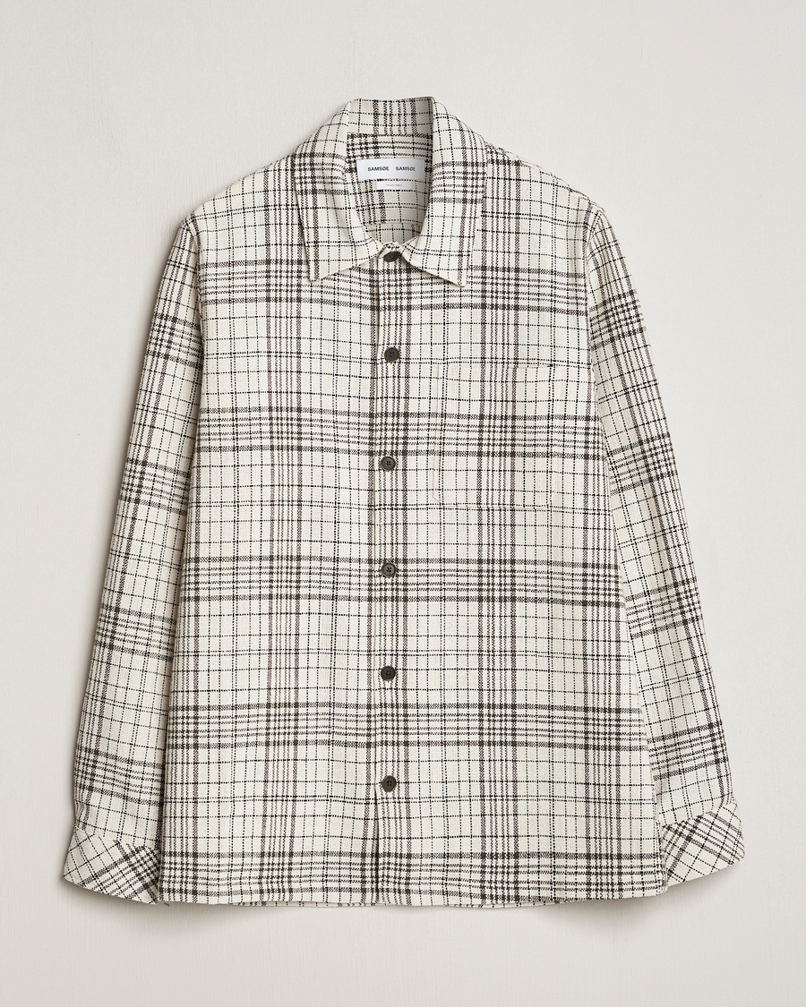 Heren | Overhemden | Samsøe Samsøe | Taka Checked Overshirt Dusty Olive/White