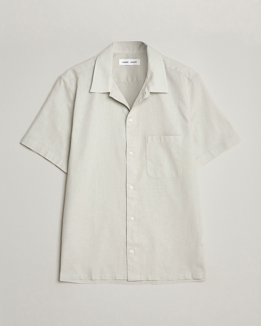 Heren | Overhemden | Samsøe Samsøe | Avan Linen/Cotton Short Sleeve Shirt Moonstruck