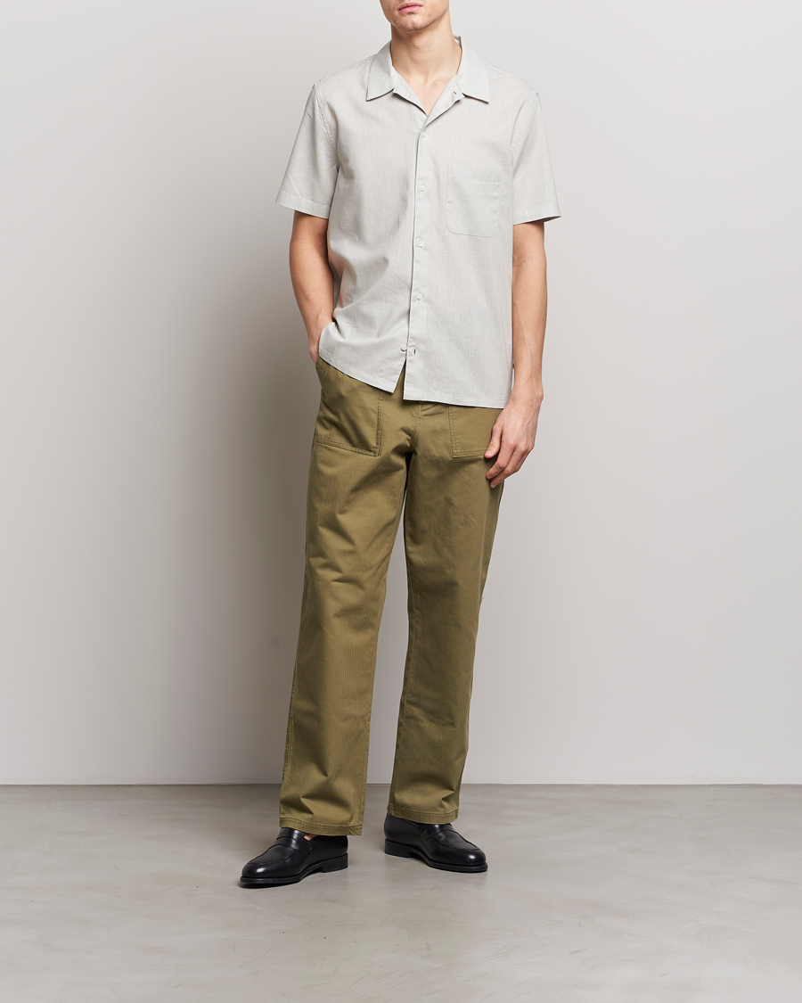 Heren | Overhemden | Samsøe Samsøe | Avan Linen/Cotton Short Sleeve Shirt Moonstruck