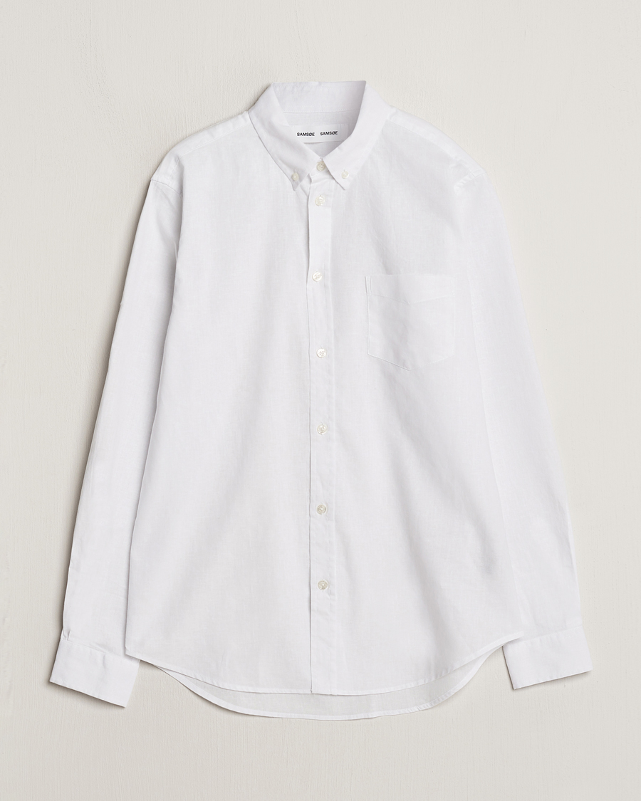 Heren | Overhemden | Samsøe Samsøe | Liam Linen/Cotton Shirt White
