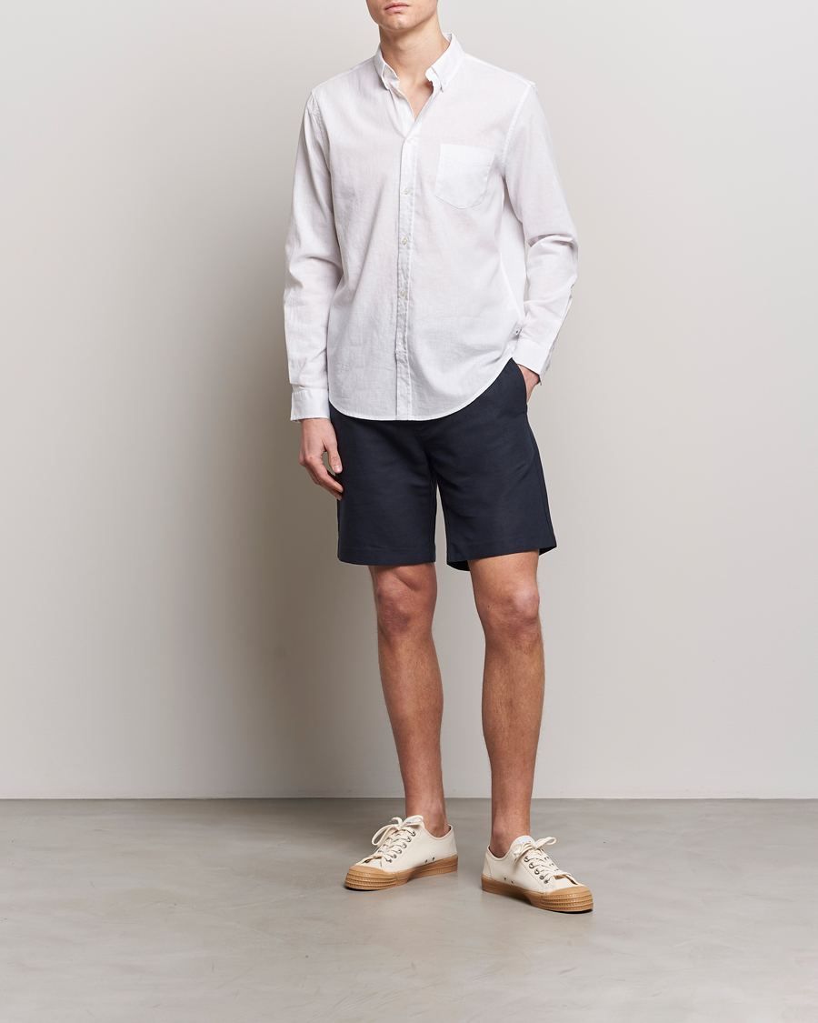 Heren | Overhemden | Samsøe Samsøe | Liam Linen/Cotton Shirt White