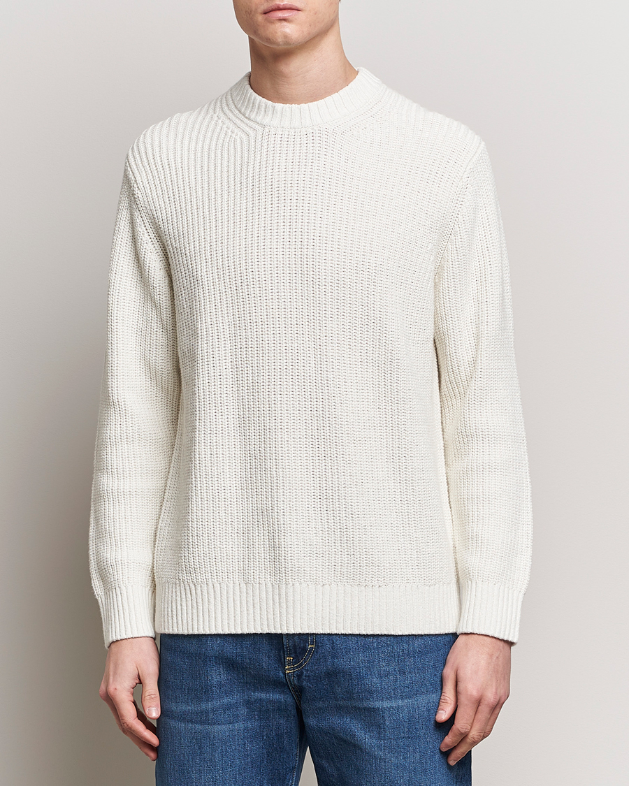 Heren | Gebreide truien | Samsøe Samsøe | Samarius Cotton/Linen Knitted Sweater Clear Cream