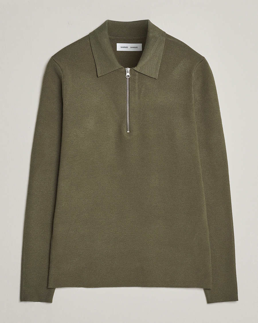 Heren | Truien | Samsøe Samsøe | Guna Half Zip Dusty Olive