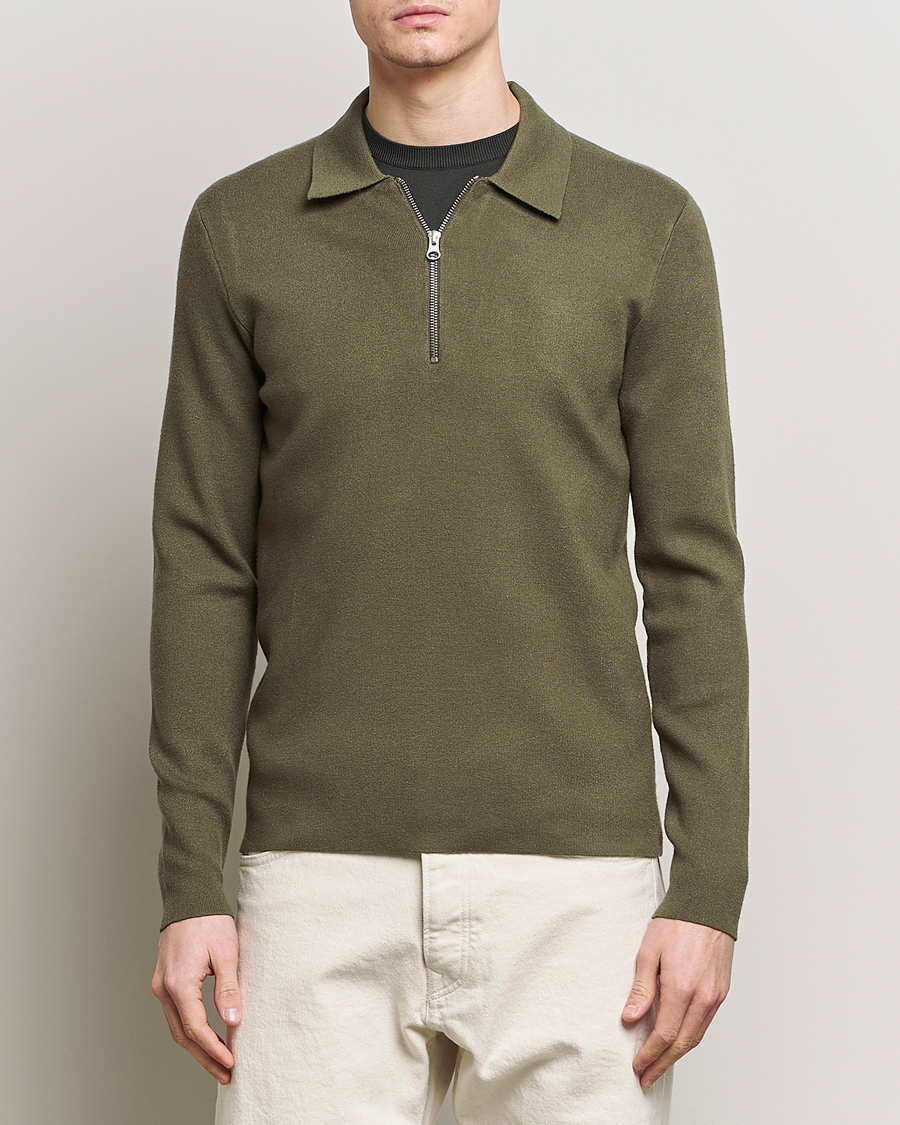 Heren | Sale | Samsøe Samsøe | Guna Half Zip Dusty Olive