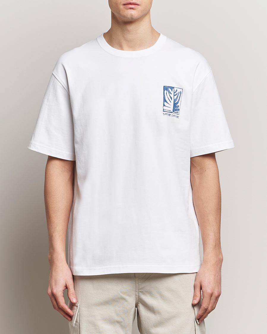 Heren | T-shirts met korte mouwen | Samsøe Samsøe | Sawind Printed Crew Neck T-Shirt White