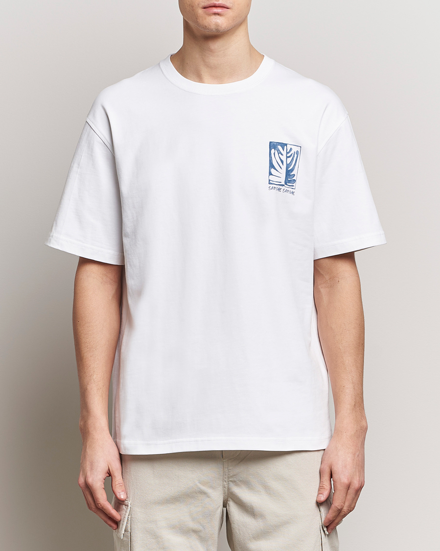 Heren | T-shirts | Samsøe Samsøe | Sawind Printed Crew Neck T-Shirt White