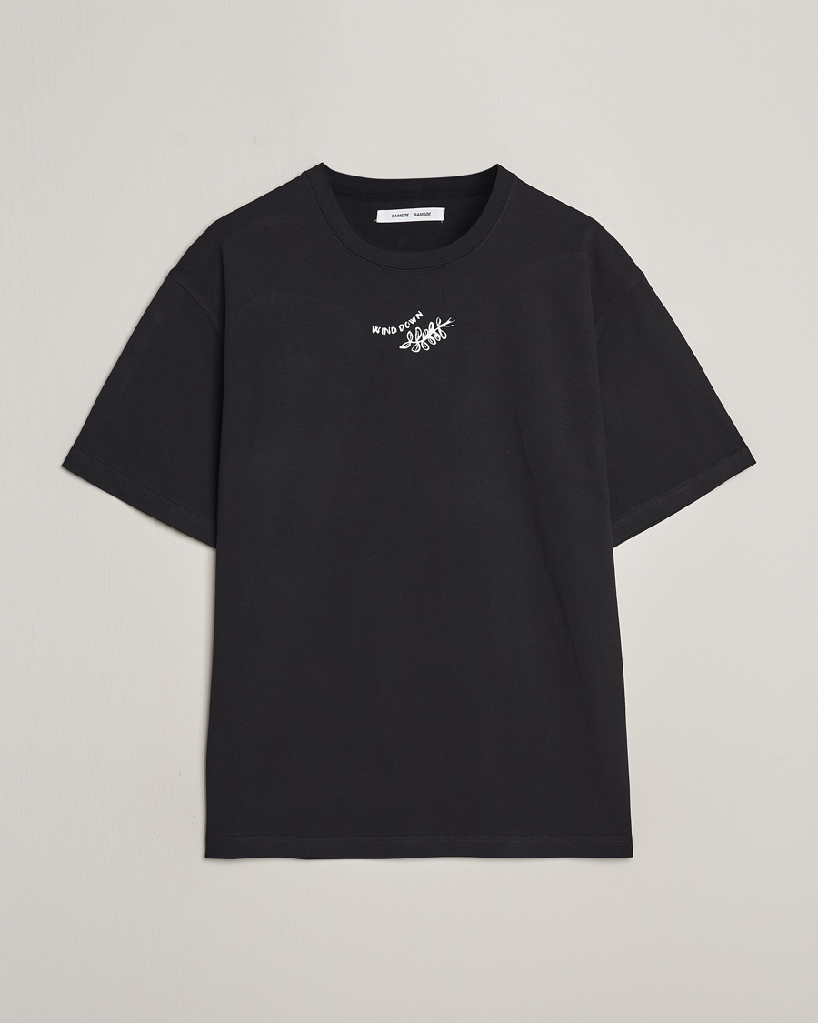 Heren | T-shirts | Samsøe Samsøe | Sawind Printed Crew Neck T-Shirt Black