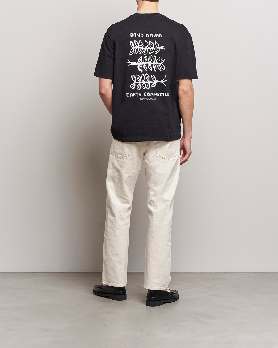 Heren | T-shirts | Samsøe Samsøe | Sawind Printed Crew Neck T-Shirt Black