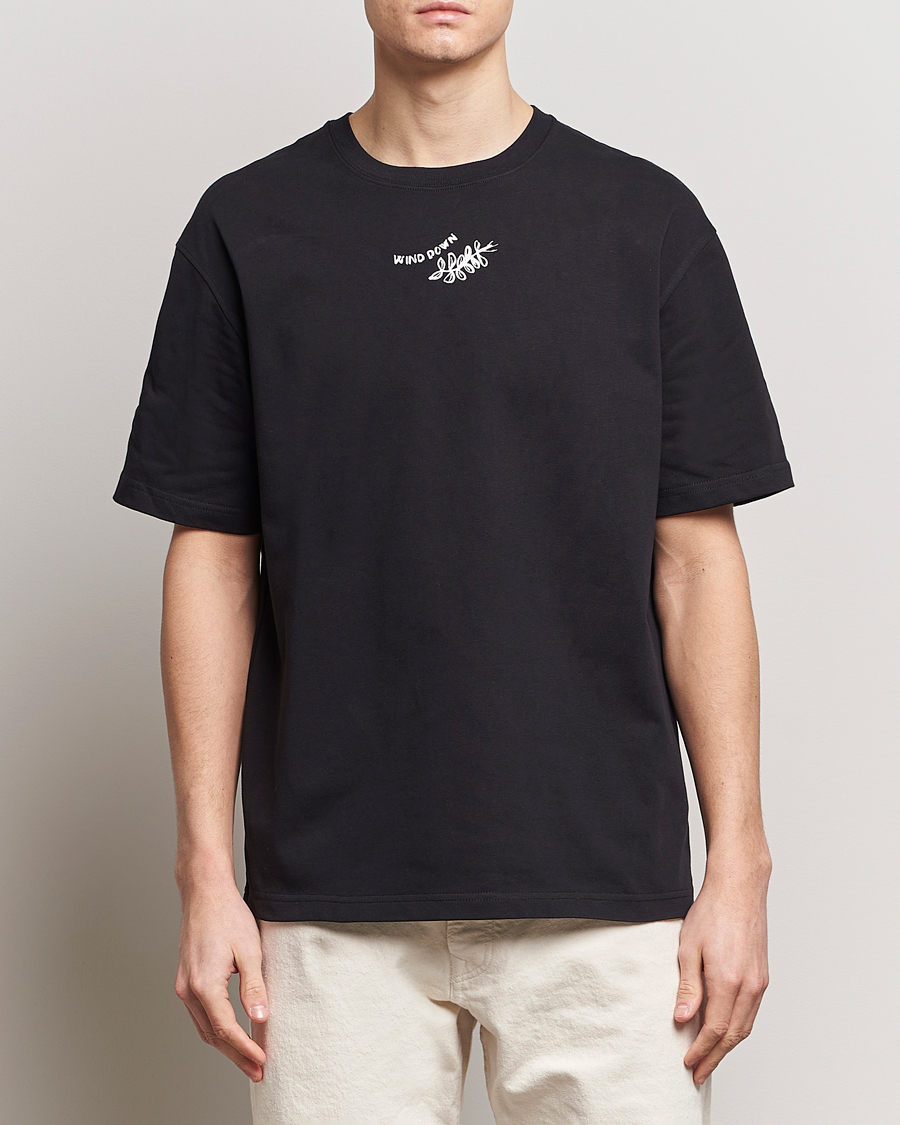 Heren | T-shirts | Samsøe Samsøe | Sawind Printed Crew Neck T-Shirt Black